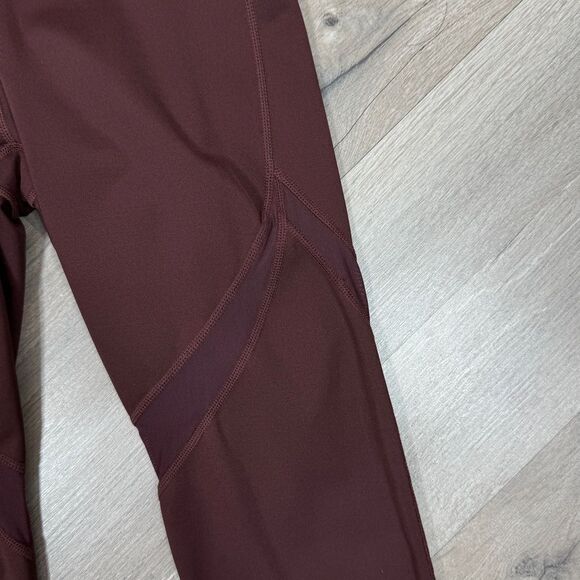 Athleta Tenacity Mesh Cutouts High Rise Powerlift Leggings Burgundy Small - Picture 6 of 14